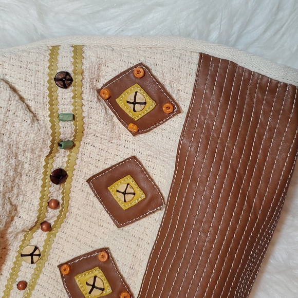 Melie Bianco vintage tote bag multi media artsy colorful fun purse - Picture 2 of 8